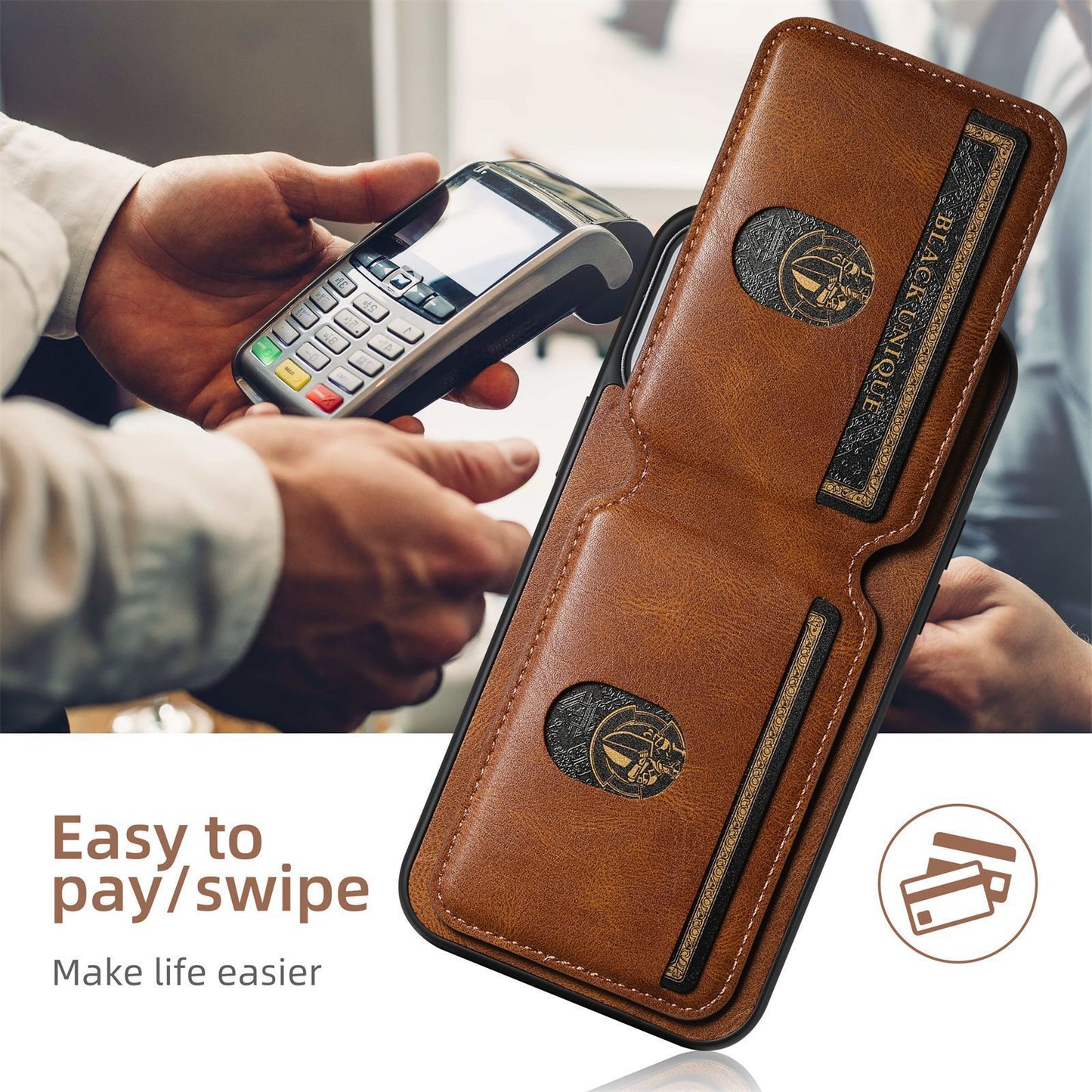 Leather Business Card Phone Case Iphone 16, Iphone 16 pro, Iphone 16 pro Max