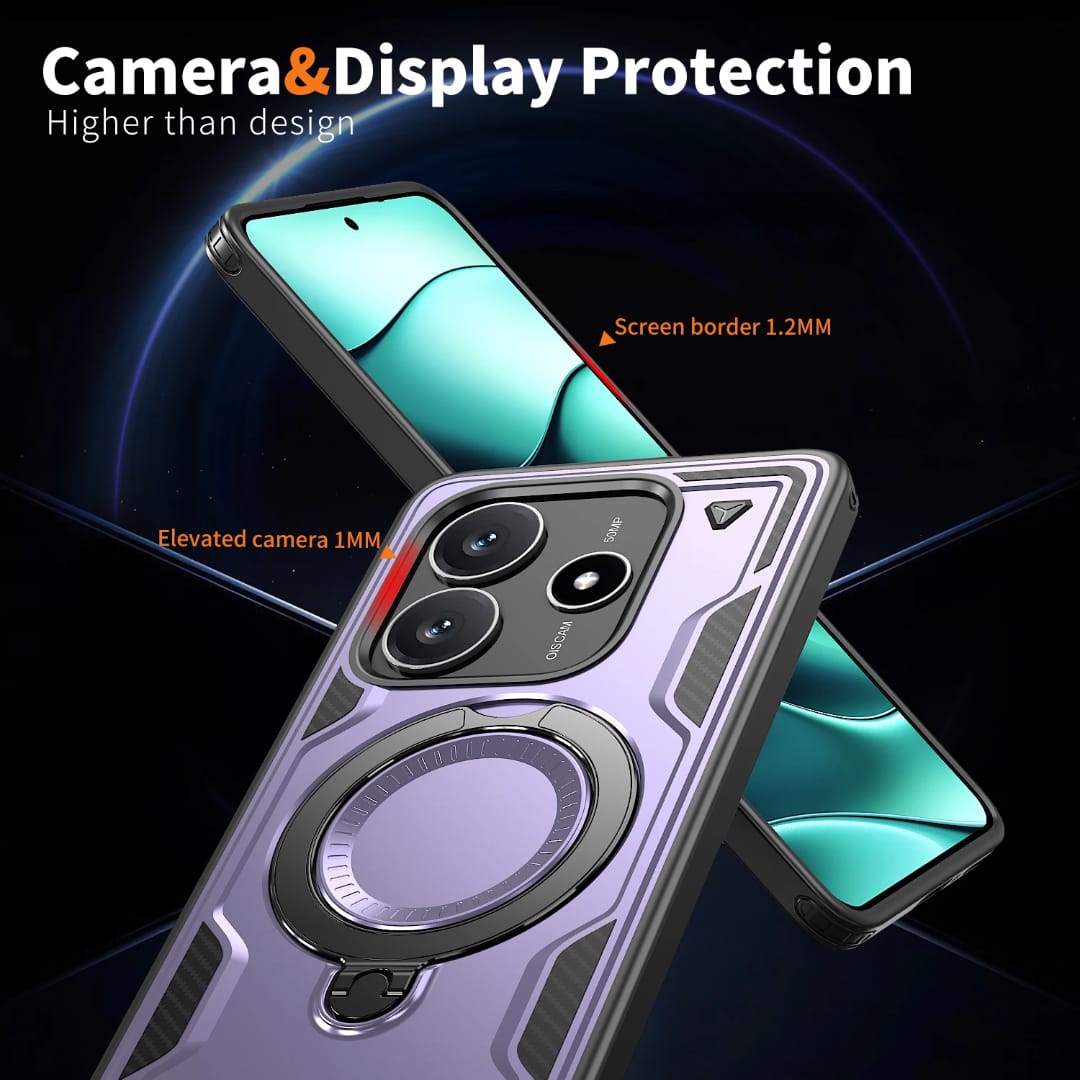 Funda reforzada para Redmi Note 14C: protección de alto rendimiento con diseño ergonómico, textura antideslizante y anillo multifunción para mayor comodidad y seguridad."